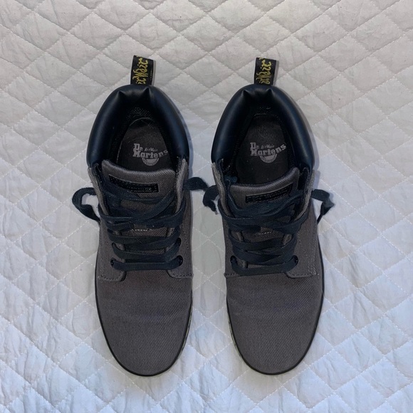 Dr. Doc Martens Women’s 7 Black Gray Maelly Canvas Lace Up Ankle Boots - Picture 3 of 8